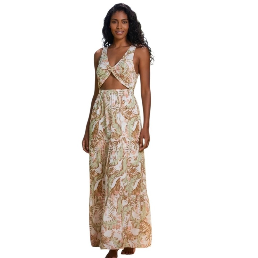 Rip Curl NWT Women's size Large La Quinta Maxi Resortwear Beachy Tropical Dress